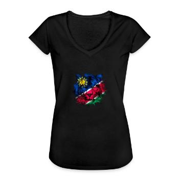 Nauru - Frauen Vintage T-Shirt - Schwarz - Vorne - Danielle (179cm)
