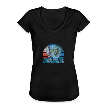St. Pierre und Miquelon - Frauen Vintage T-Shirt - Schwarz - Vorne - Danielle (179cm)
