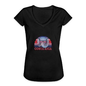Costa Rica - Frauen Vintage T-Shirt - Schwarz - Vorne - Danielle (179cm)