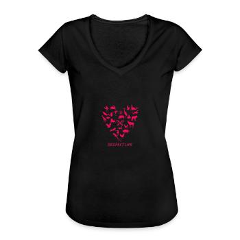 Tier Tierschutz Tierliebe Tierfreund Geschenk - Frauen Vintage T-Shirt - Schwarz - Vorne - Danielle (179cm)