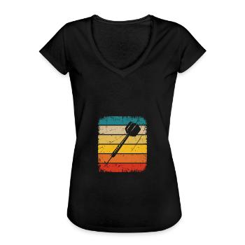 Retro Rectangle - Dart - - Women's Vintage T-Shirt - black - Front - Danielle (179cm)