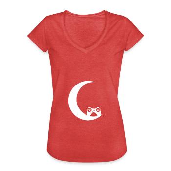 Crescent Moon - Game - - Women's Vintage T-Shirt - heather red - Front - Danielle (179cm)