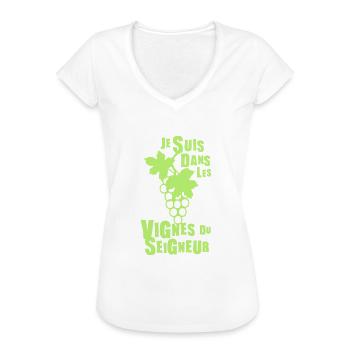 dans les vignes du seigneur expression - T-shirt vintage Femme - noir - Devant - Danielle (179cm)