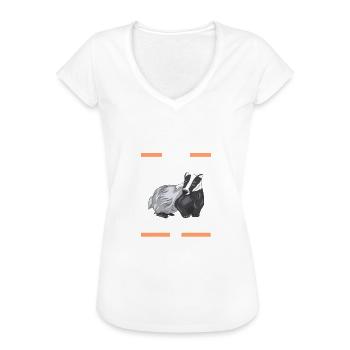 Tiermotiv Dachs - Frauen Vintage T-Shirt - Schwarz - Vorne - Danielle (179cm)