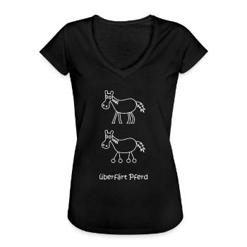 überfärt Pferd, überfahren, Pferd Pferd mit Rädern - Frauen Vintage T-Shirt - Schwarz - Vorne - Danielle (179cm)