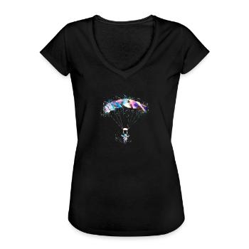 Faldskærm, faldskærm, graffiti, paragliding - Dame vintage T-shirt - sort - Foran