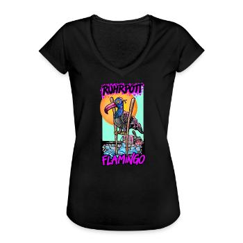 Ruhrpott Ruhrgebiet Taube Flamingo - Frauen Vintage T-Shirt - Schwarz - Vorne - Danielle (179cm)