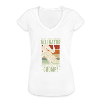 Lustiges Alligatorliebhaber-krokodil-gator-zootier - Frauen Vintage T-Shirt - Vintage Denim - Vorne - Danielle (179cm)