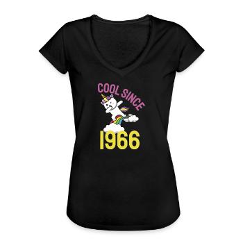 Cool seit 1966 Dabbing Katze 56. Geburtstag - Frauen Vintage T-Shirt - Schwarz - Vorne