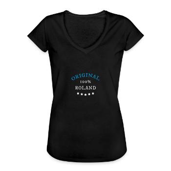 Original 100% Roland, Geschenk, Namen - Frauen Vintage T-Shirt - Schwarz - Vorne - Danielle (179cm)