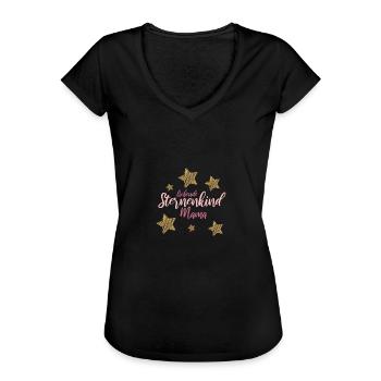 Sternenkind Sternenkinder Geschenk Idee Mama Mutte - Frauen Vintage T-Shirt - Schwarz - Vorne - Danielle (179cm)