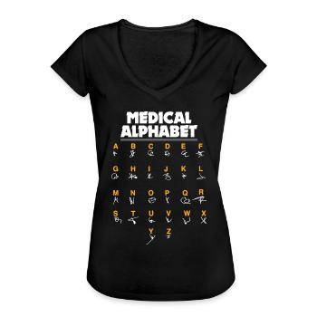 Medizinisches Alphabet Krankenschwester & Chemiker - Frauen Vintage T-Shirt - Schwarz - Vorne