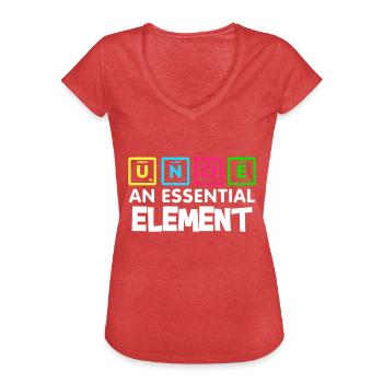 Funny Chemistry Uncle Periodic Table Element - Women's Vintage T-Shirt - heather red - Front - Danielle (179cm)