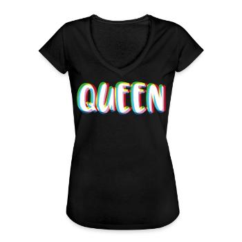 King - Queen partner look - Women's Vintage T-Shirt - black - Front - Danielle (179cm)