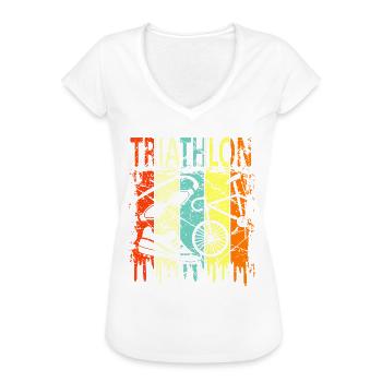 Triathlon - Frauen Vintage T-Shirt - Schwarz - Vorne - Danielle (179cm)