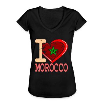 Le maroc - T-shirt vintage Femme - noir - Devant - Danielle (179cm)