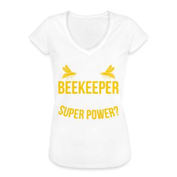 Imker Bienenzüchter - Frauen Vintage T-Shirt - Schwarz - Vorne - Danielle (179cm)