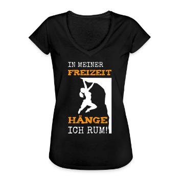 Klettern bouldern Kletterer Lustiger Spruch - Frauen Vintage T-Shirt - Schwarz - Vorne - Danielle (179cm)