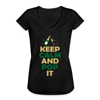 Sekt - Frauen Vintage T-Shirt - Schwarz - Vorne - Danielle (179cm)