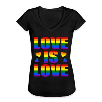 LGBT - Camiseta vintage mujer - negro - delante - Danielle (179cm)