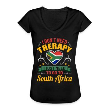 Afrique du Sud - T-shirt vintage Femme - noir - Devant - Danielle (179cm)