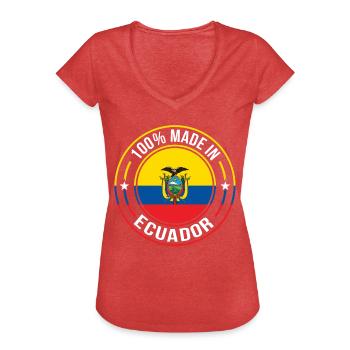Ecuador - Women's Vintage T-Shirt - heather red - Front - Danielle (179cm)