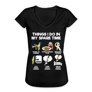 Sweden - Women's Vintage T-Shirt - black - Front