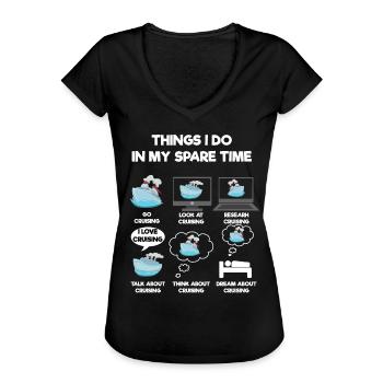 Kreuzfahrt - Frauen Vintage T-Shirt - Schwarz - Vorne
