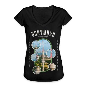 Dortmund Deutschland Stadt Skyline Heimat Liebe - Frauen Vintage T-Shirt - Schwarz - Vorne - Danielle (179cm)