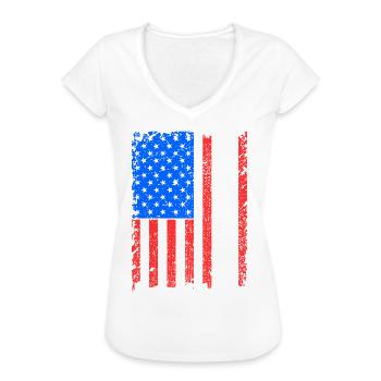 Cadeau du drapeau du Wisconsin Usa - T-shirt vintage Femme - noir - Devant - Danielle (179cm)
