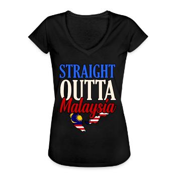 Malaisie - T-shirt vintage Femme - noir - Devant - Danielle (179cm)