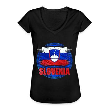 Slowenien - Frauen Vintage T-Shirt - Schwarz - Vorne - Danielle (179cm)