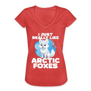 Niedliches Polarfuchs-Geschenk - Frauen Vintage T-Shirt - Rot meliert - Vorne - Danielle (179cm)