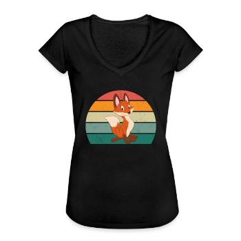 Foxes Fox family Stink like a fox smart - Women's Vintage T-Shirt - black - Front - Danielle (179cm)