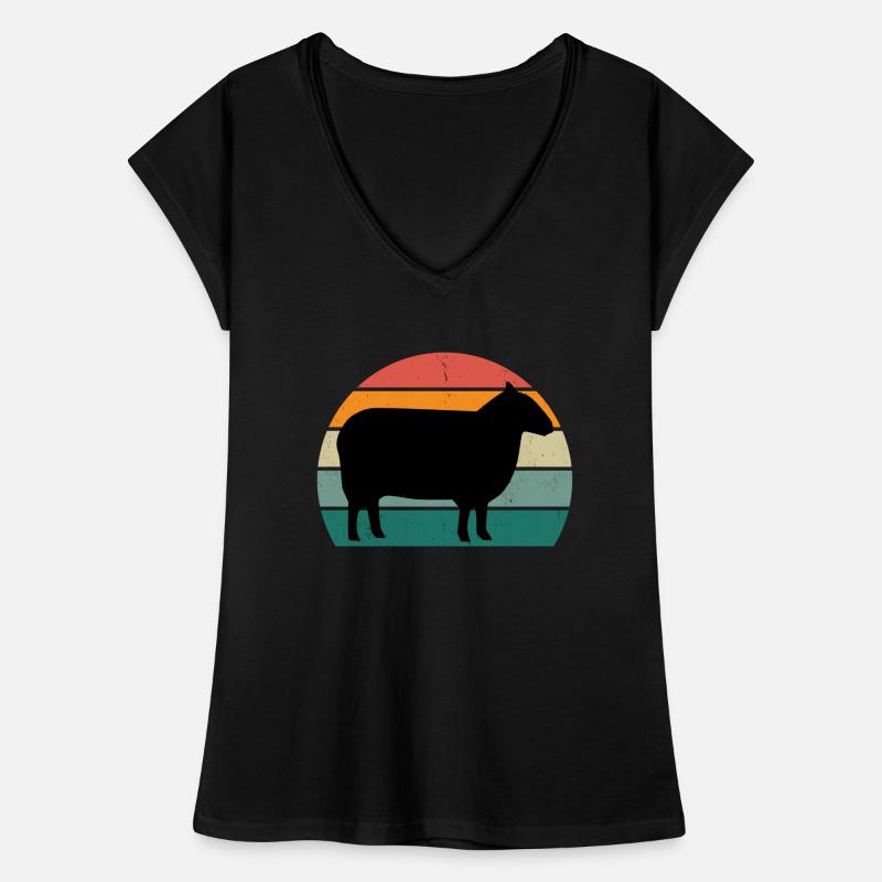 Sheep Flock Goat Goats Lamb Sheep Wool Women's Vintage T-Shirt