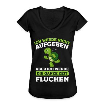 Ich Werde Nicht Aufgeben Marathon Schildkröte - Frauen Vintage T-Shirt - Schwarz - Vorne