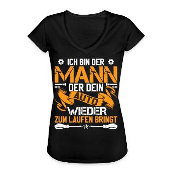 Automechaniker Mechatroniker Schrauber KFZ - Frauen Vintage T-Shirt - Schwarz - Vorne