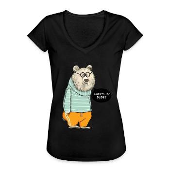 Mec ours - T-shirt vintage Femme - noir - Devant - Danielle (179cm)