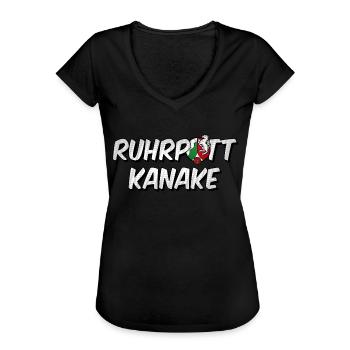 Ruhrpott Kanake NRW - Frauen Vintage T-Shirt - Schwarz - Vorne - Danielle (179cm)