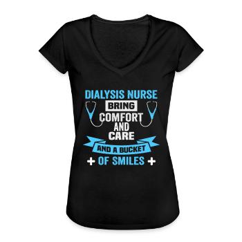 Pflegerin Dialysis nurse Dialyse Krankenschwester - Women's Vintage T-Shirt - black - Front - Danielle (179cm)
