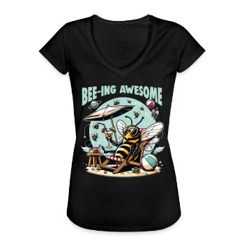 Bienenliebhaber Bienenzüchter Naturfreunde Imker - Frauen Vintage T-Shirt - Schwarz - Vorne - Danielle (179cm)