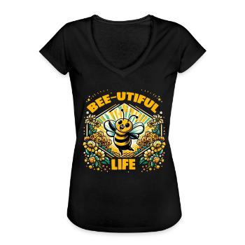 Bienenliebhaber Bienenzüchter Naturfreunde Imker - Frauen Vintage T-Shirt - Schwarz - Vorne - Danielle (179cm)