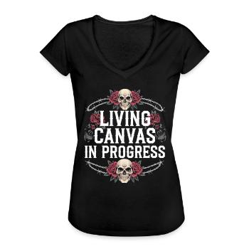 Tattoo Studio Tattoo Artist Tattoo Ideas - Women's Vintage T-Shirt - black - Front - Danielle (179cm)