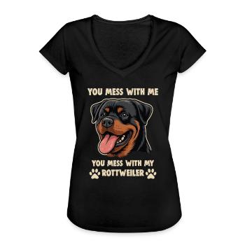 Hunde Rottweiler Hundeliebhaber - Frauen Vintage T-Shirt - Schwarz - Vorne - Danielle (179cm)