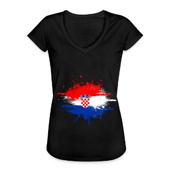 Kroatien - Frauen Vintage T-Shirt - Schwarz - Vorne - Danielle (179cm)