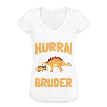 Endlich Großer Bruder Dino - Frauen Vintage T-Shirt - Schwarz - Vorne - Danielle (179cm)