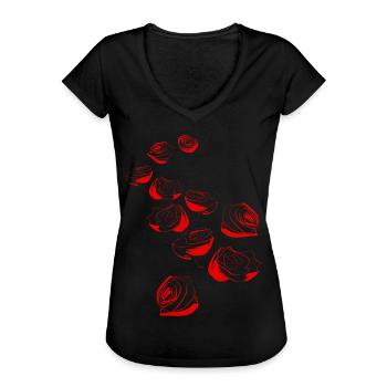 Elvis design behind - Women's Vintage T-Shirt - black - Front - Danielle (179cm)