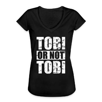 Tobi or not Tobi - design - Women's Vintage T-Shirt - black - Front - Danielle (179cm)