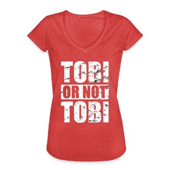 Tobi or not Tobi - design - Women's Vintage T-Shirt - heather red - Front - Danielle (179cm)