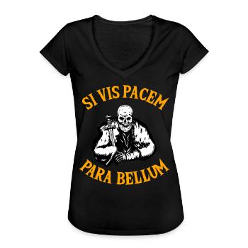 SI VIS Pacem Para Bellum - Frauen Vintage T-Shirt - Schwarz - Vorne - Danielle (179cm)